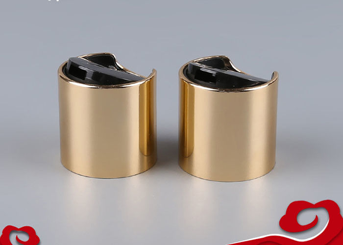 Shiny Silver Disc Top Cap Non Spill 24 410 Flip Top Cap With Screw Type Closure