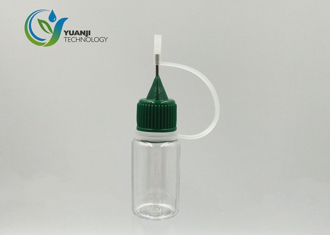 8ML PET Empty Needle Oiler Bottles With Green Cap Printing Surface