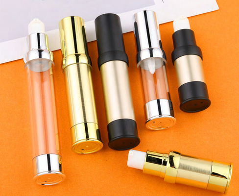 Cylindrical 10ml 15ml 20ml 30ml PP Plastic Airless Pump Bottle with Snap Lotion Pump