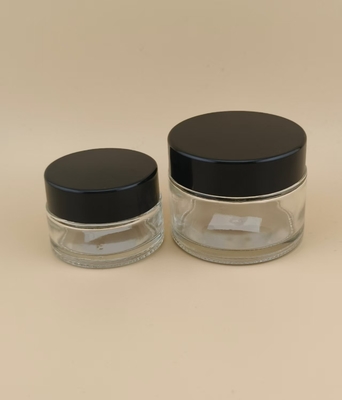 Nice Design Clear Glasses Cream Jar with Screw Lid for Lotion