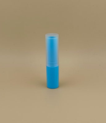 Blue Small Lip Balm Packaging With Clear Ribbed Lid For Lipsticks