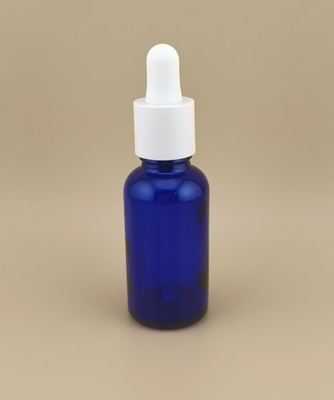 Delicate Design Clear Dark Blue Smooth Round Dropper Bottle for Skincare