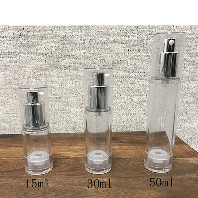 Airless Lotion Pump Bottle Serum No DIP Tube Dispenser Transparent Cosmetic Packaging Refillable