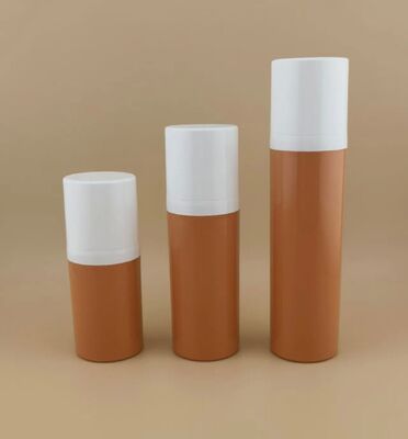 New Design Brown Portable Plastic Airless Bottle and Travel Convenience with White Cover 1A