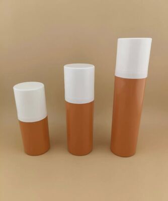 New Design Brown Portable Plastic Airless Bottle and Travel Convenience with White Cover 1B
