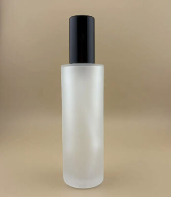 Matte Transparent Glass Bottle with Black Treatment Pump for Cosmetic