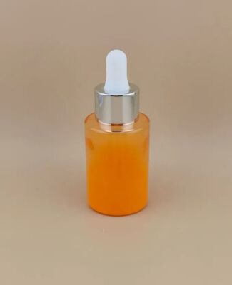 New Design Clear Gradual Change Orange Smooth Round Dropper Bottle for Essence