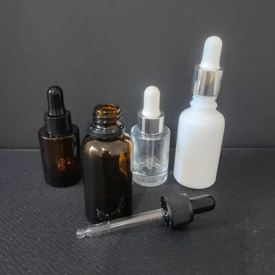 Factory Stock 10ml 30ml 50ml Amber Gold Glass Dropper Bottles for Cream Serum Perfume Test