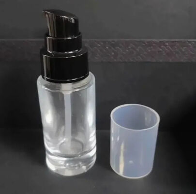 Makeup Package Skin Care Lotion Bottle Cylinder Round Glass Pump Bottles for Skincare