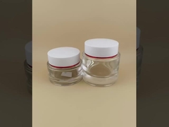 Clear Glass Cream Jar with White Screw Lid for Female Lotion