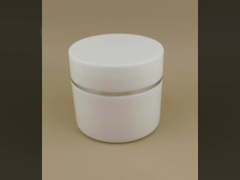 White Plastic Cream Jar with Silvery Edge For Female Lotion