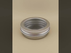 Big Silvery Aluminum Jar Case With Clear Screw Cap For Cosmetic
