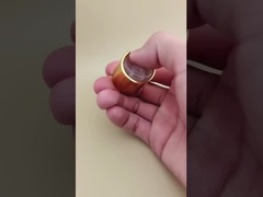 Yellow Aluminium-Plastic Round Smooth Cap with Clear Button for Skincare Bottles