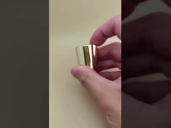 Golden Aluminium-Plastic Round Smooth Cap with Clear Button for Skincare Bottles