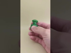 Green Plastic Smooth Cap with Button for Cosmetic Bottles