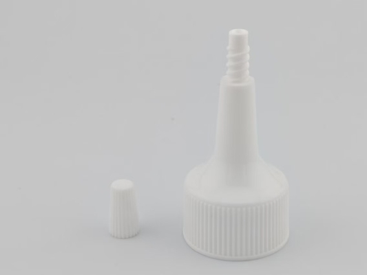 PP Bottle Dispenser Cover 24mm White Ribbed Closure Screw Cap
