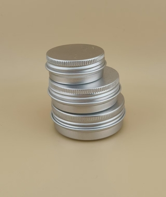 Silvery Aluminum Case with Screw Cap K-AB-1 for Cosmetic