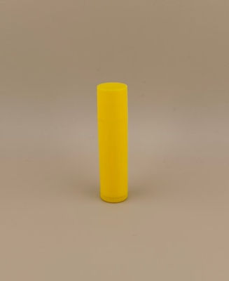 Plastic Lipsticks Small Smooth Yellow Lip Balm Packaging With Pink Lid