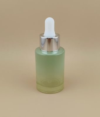 New Design Clear Gradual Change Matcha Green Smooth Round Dropper Bottle K-GBL30 for Essence