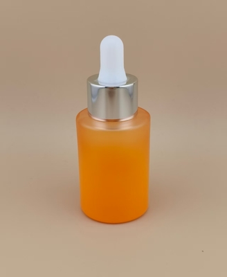 Clear Gradual Change Orange Matte Round Dropper Bottle K-GBL30 for Essence ISO9001/ISO14001 Certified and CRC Possible