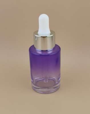 New Design Clear Gradual Change Purple Smooth Round Dropper Bottle K-GBL30 for Essence