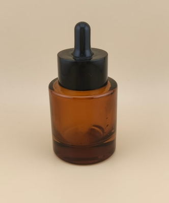 Delicate Design Clear Brown Smooth Round Dropper Bottle for Essence