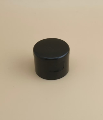 Black Plastic Round Smooth Cap for Cosmetic Bottles