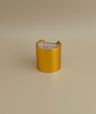 Yellow Aluminium-Plastic Round Smooth Cap with Clear Button for Skincare Bottles