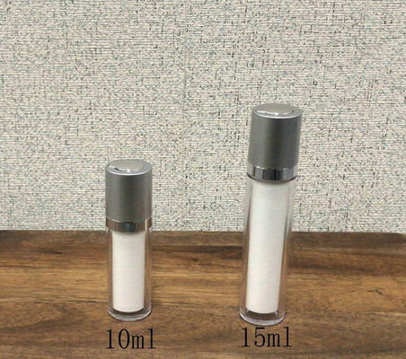 Luxury Rotating Lock Airless Pump Bottle 15ml 10 Ml Square Cosmetic Serum Lotion Airless Pump Bottle