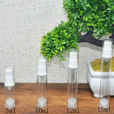 Refillable PP Airless White Lotion Pump Bottles 15ml 30ml 40ml 50ml Cosmetic Skincare Gel Cream Packaging