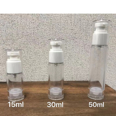 Airless Lotion Pump Bottle Serum No DIP Tube Dispenser Transparent Cosmetic Packaging Refillable
