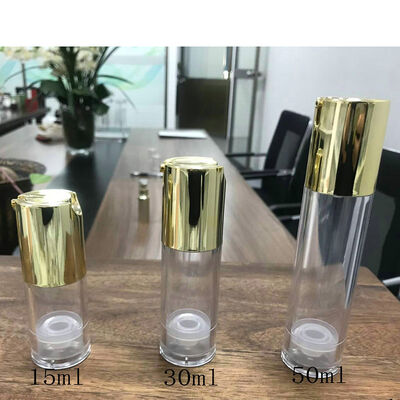 Airless Lotion Pump Bottle Serum No DIP Tube Dispenser Transparent Cosmetic Packaging Refillable