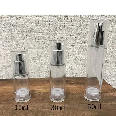 Airless Lotion Pump Bottle Serum No DIP Tube Dispenser Transparent Cosmetic Packaging Refillable