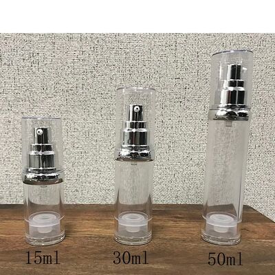 Airless Lotion Pump Bottle Serum No DIP Tube Dispenser Transparent Cosmetic Packaging Refillable