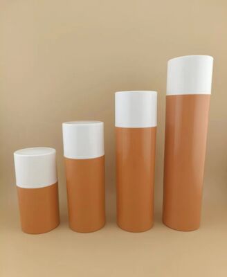 New Design Brown Portable Plastic Airless Bottle and Travel Convenience with White Cover