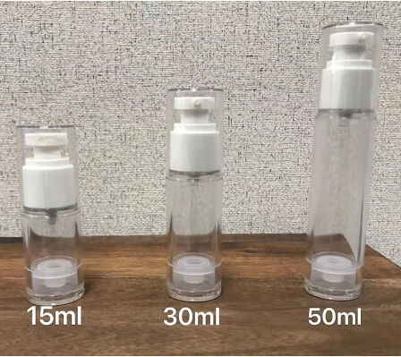 New Design Brown Portable Plastic Airless Bottle and Travel Convenience with White Cover