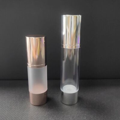 Rose Gold Silver 30ml 50ml Airless Lotion Pump Glass Bottle 30 Ml Twist Airless Pump Bottle