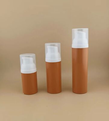 New Design Brown Portable Plastic Airless Bottle and Travel Convenience with Clear Cover A