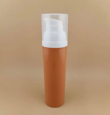 New Design Brown Portable Plastic Airless Bottle and Travel Convenience with Clear Cover B