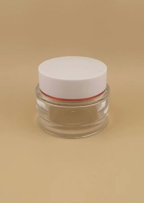 Clear Bottle White Cover with Gold-Rimmed for Skincare Product