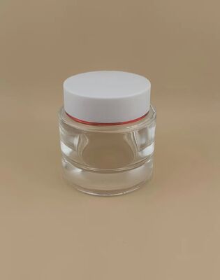 Clear Bottle White Cover with Gold-Rimmed for Skincare Product