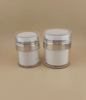 Silver Edge Bottle with Clear Outer Covering for Skincare Product