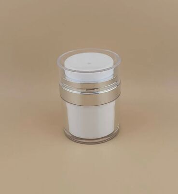 Silver Edge Bottle with Clear Outer Covering for Skincare Product