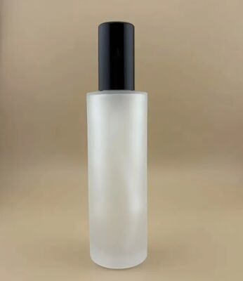 Matte Transparent Glass Bottle with Black Treatment Pump for Cosmetic