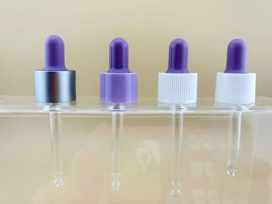 Essense Oil Skin Care Rubber Ribbed Dropper with Adjustable Length Glass Tube