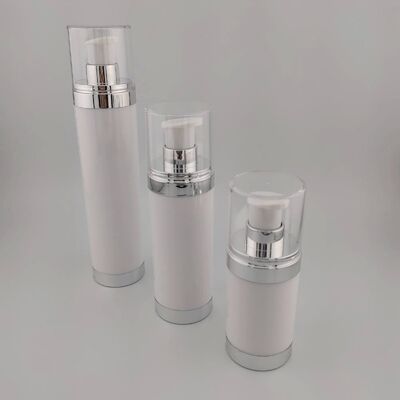 15ml 30ml 50ml AS round transparent black custom airless bottles serum lotion airless pump bottle