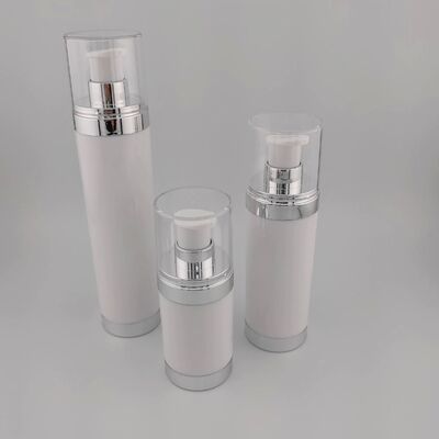 15ml 30ml 50ml AS round transparent black custom airless bottles serum lotion airless pump bottle