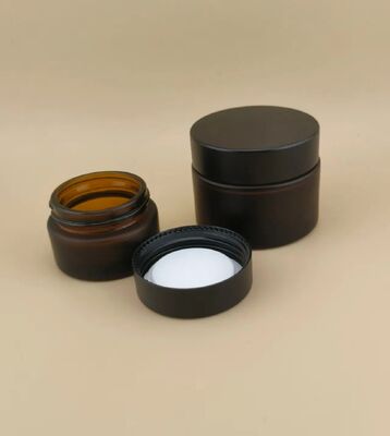 Nice Design Black Glasses Cream Jar with Screw Lid for Lotion