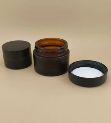 Nice Design Black Glasses Cream Jar with Screw Lid for Lotion