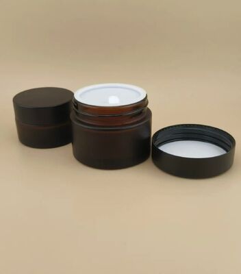 Nice Design Black Glasses Cream Jar with Screw Lid for Lotion